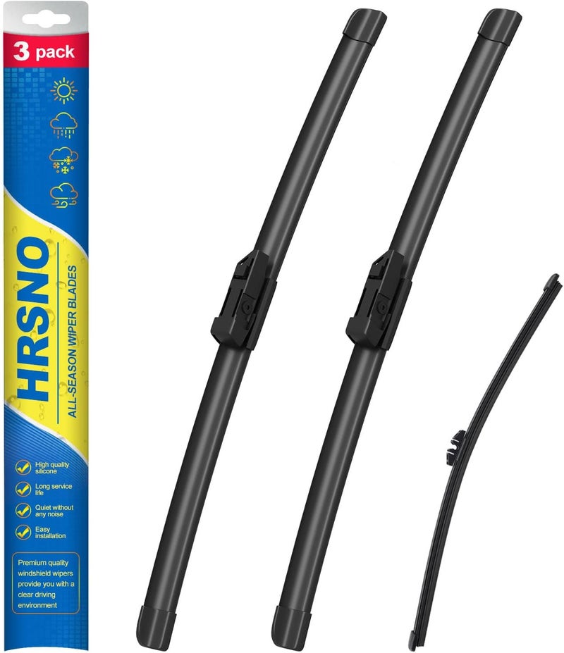 HRSNO 24"+20" Windshield Wipers With 15" Rear Wiper Blade Sets Automotive Replacement for BMW X5 2007-2013,Easy For Installation (Pack of 3) - Image 1